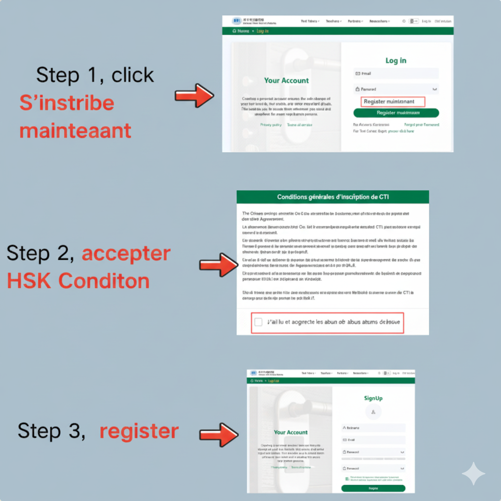 3 étapes pour s'inscrire au HSK